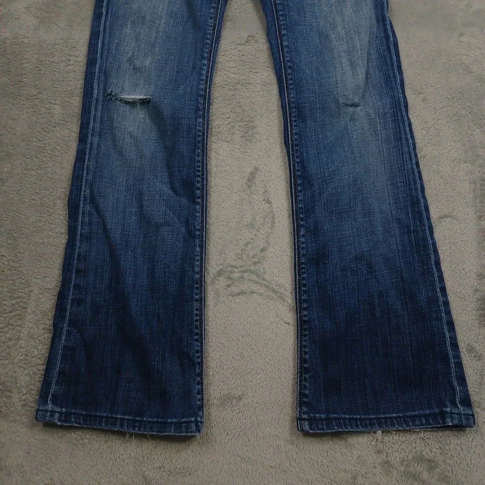 7 For All Mankind Jeans‎ Womens 28 Blue Denim Bootcut Casual Preppy Distressed
